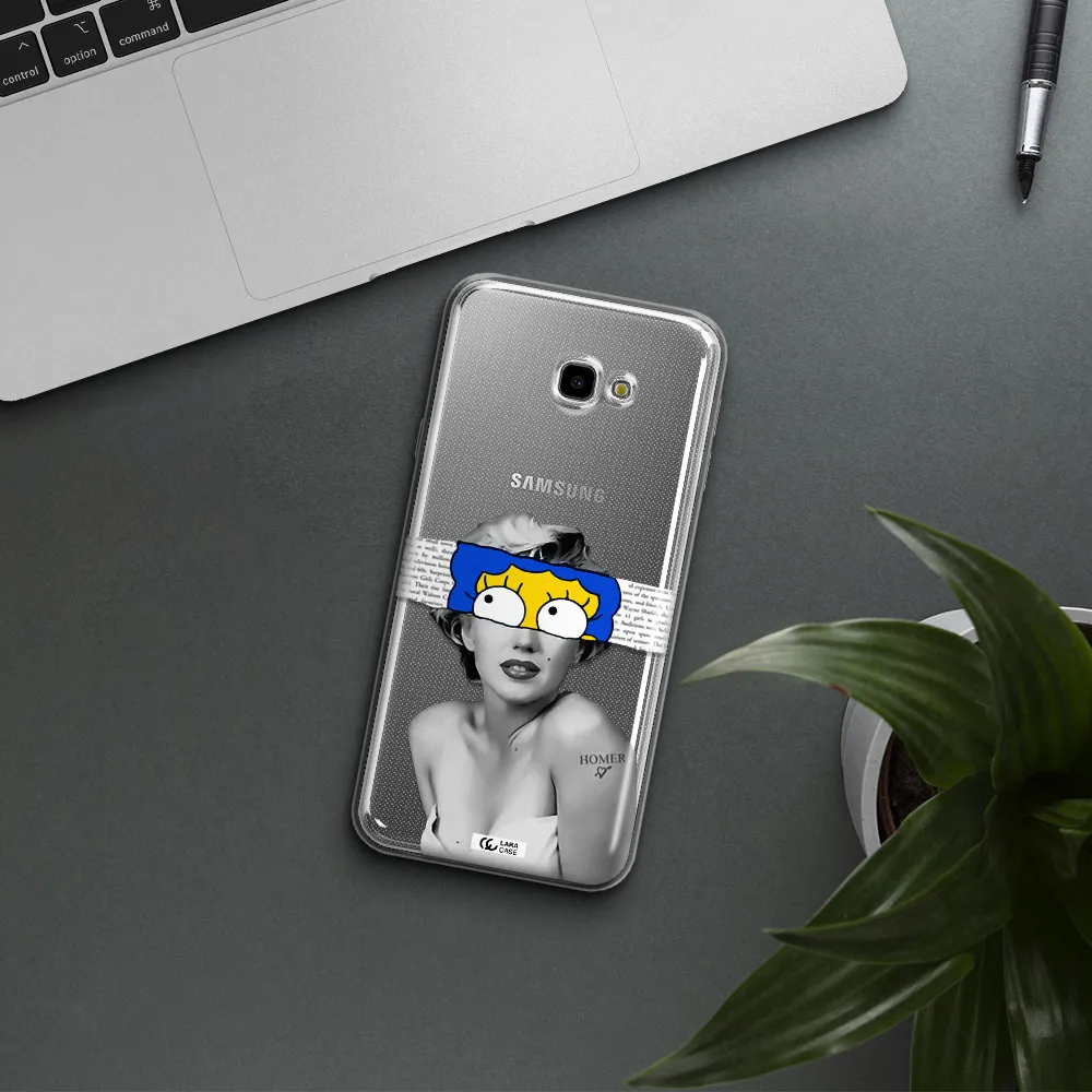 a woman with a cartoon on her head Samsung J4 Plus Clear TPU Case