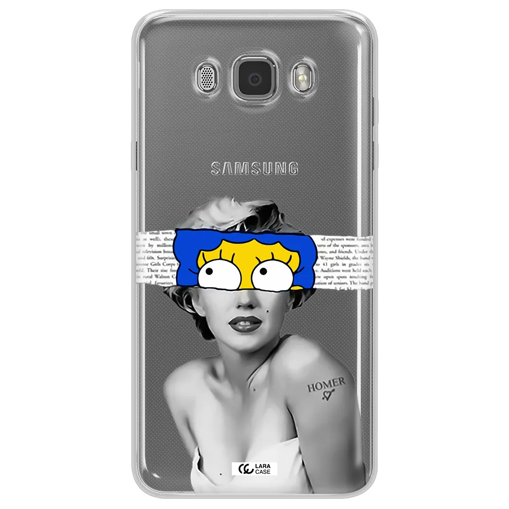 a woman with a cartoon on her head Samsung J7 2016 Clear TPU Case