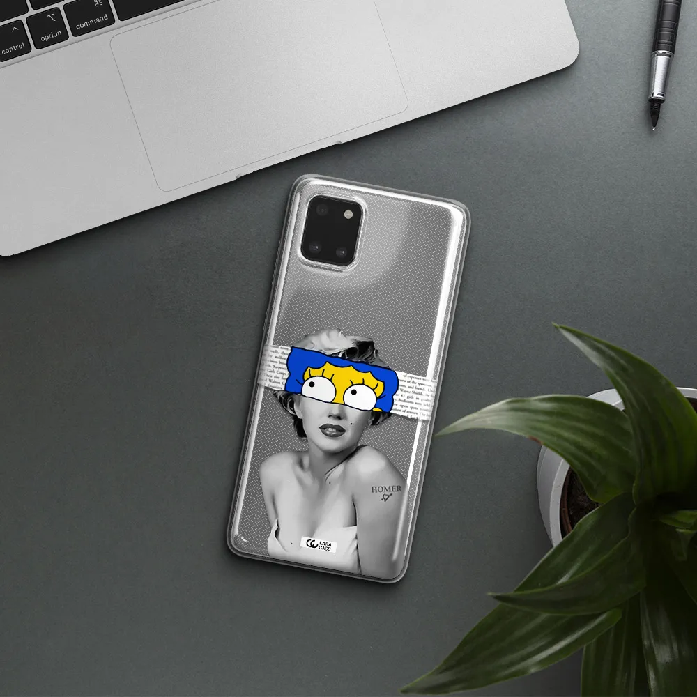 a woman with a cartoon on her head Samsung Note 10 Lite Clear TPU Case