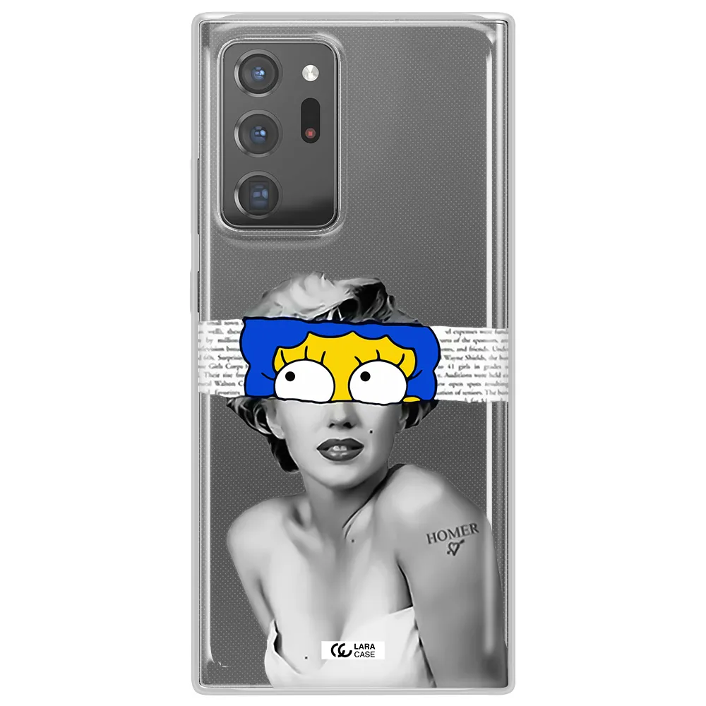a woman with a cartoon on her head Samsung Note 20 Ultra Clear TPU Case