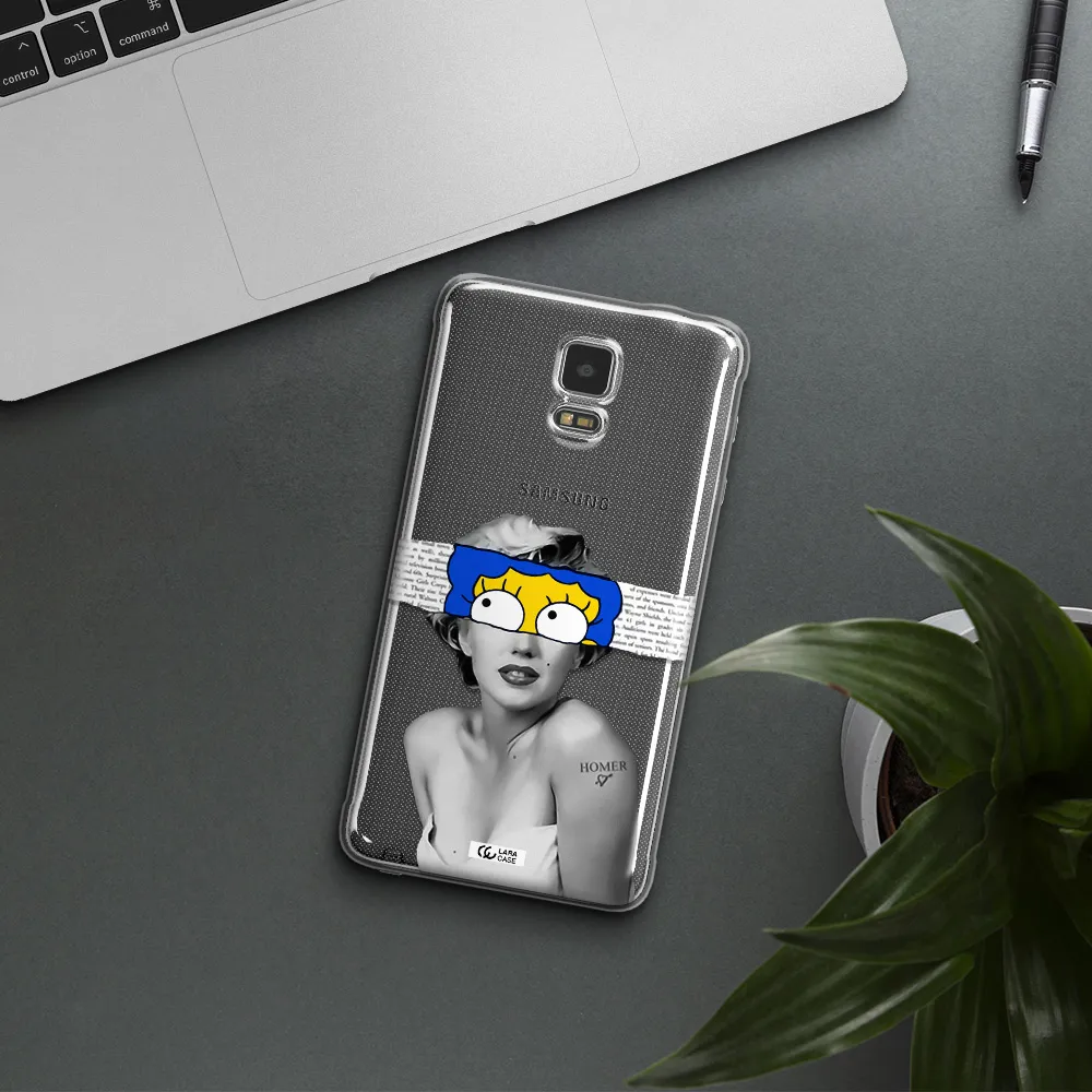 a woman with a cartoon on her head Samsung Note 4 Clear TPU Case