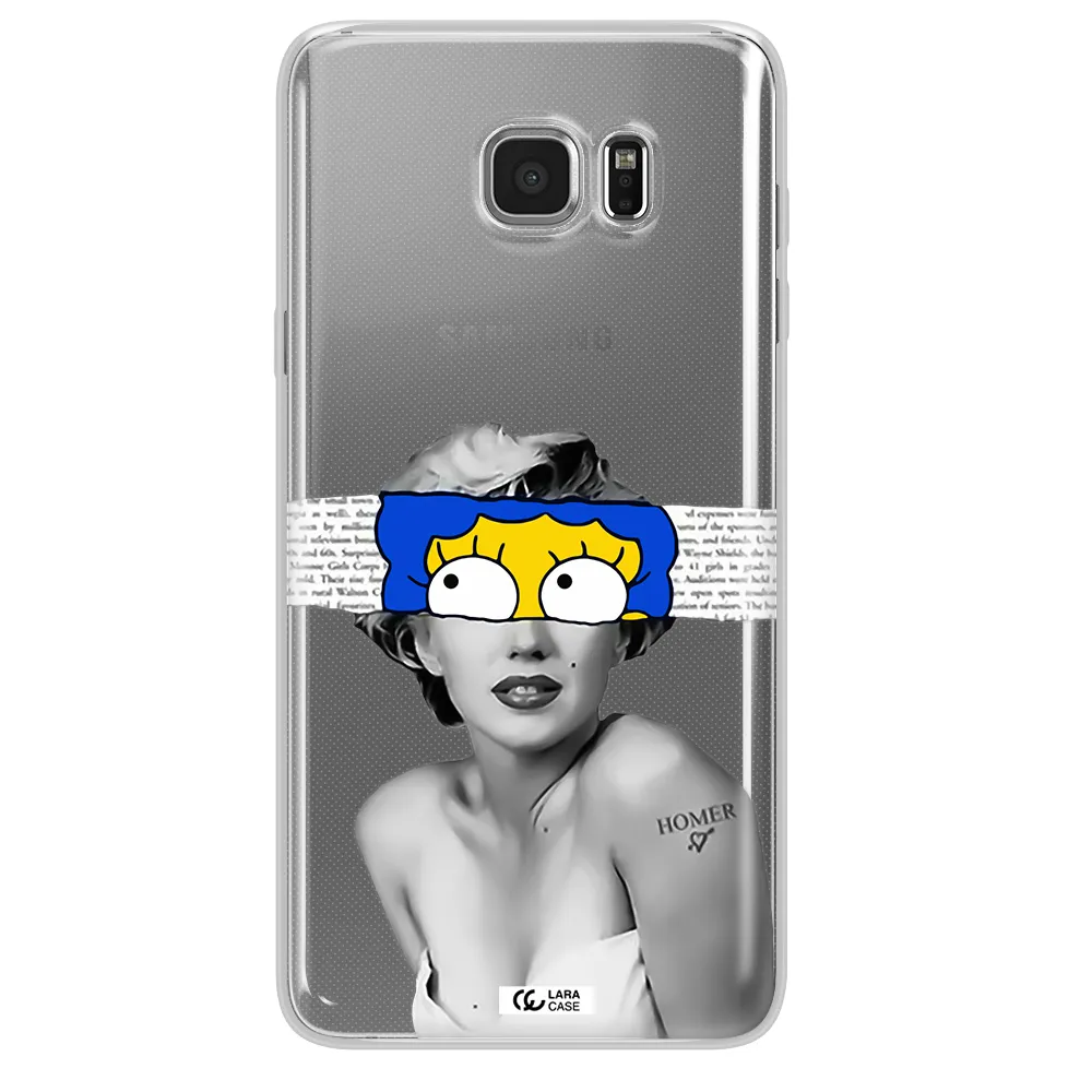 a woman with a cartoon on her head Samsung Note 5 Clear TPU Case