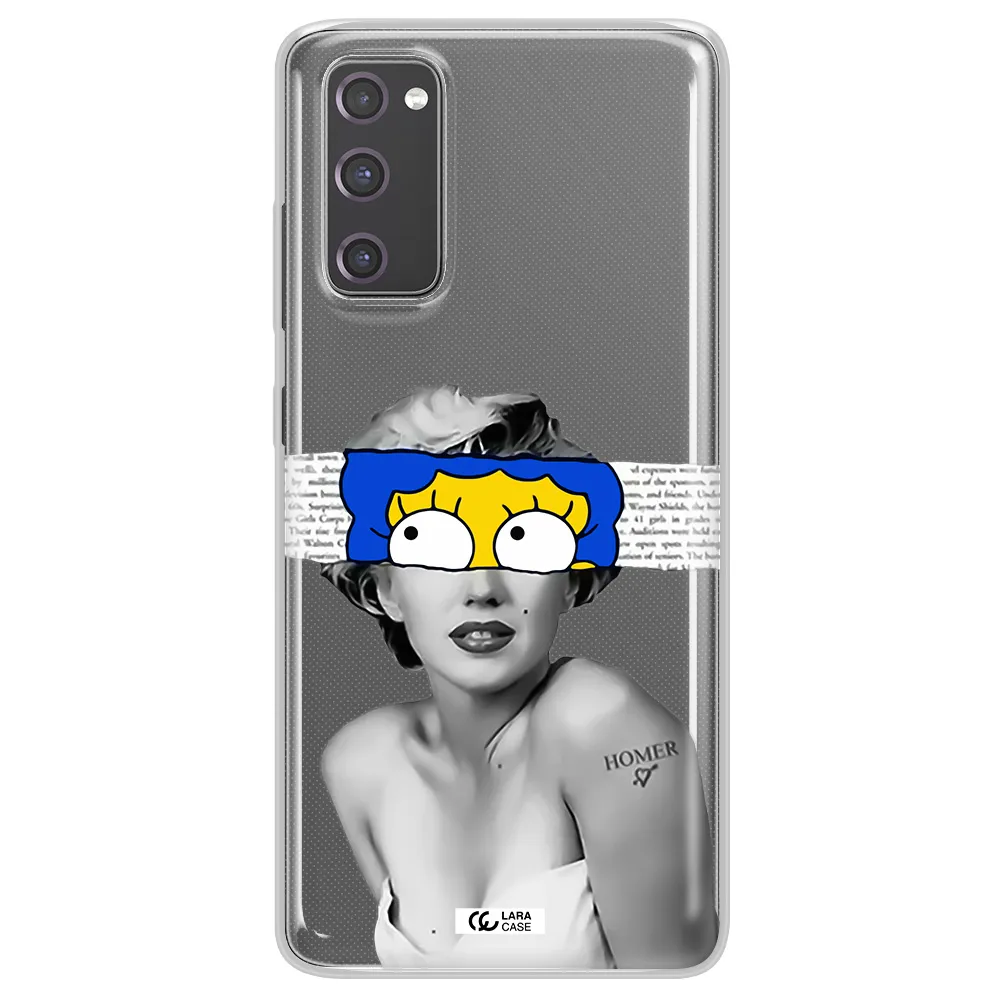 a woman with a cartoon on her head Samsung S20 Fe Clear TPU Case