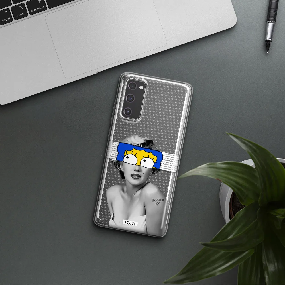 a woman with a cartoon on her head Samsung S20 Fe Clear TPU Case