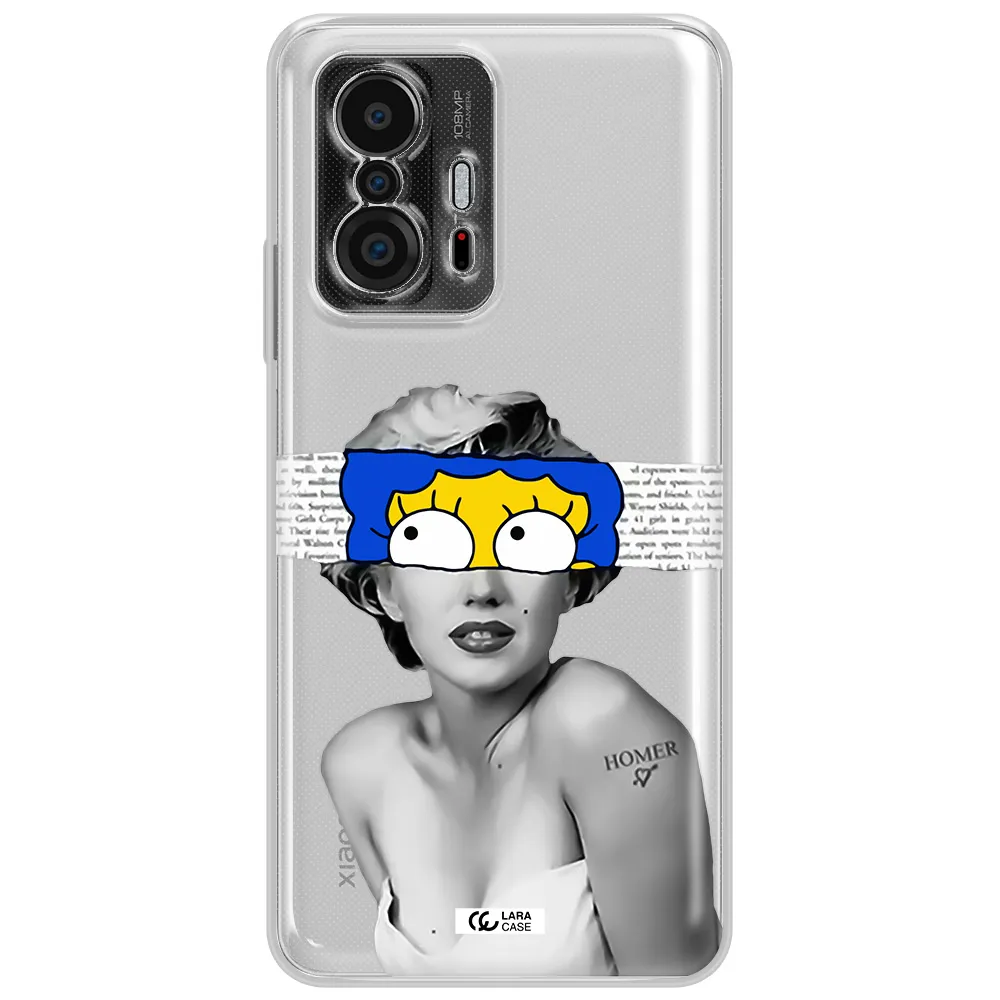 A Woman With A Cartoon On Her Head Xiaomi 11T Clear Tpu Case