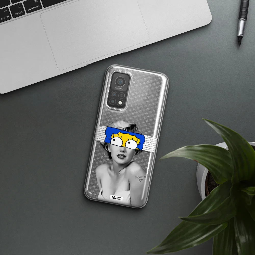 a woman with a cartoon on her head Xiaomi Mi 10 T Pro Clear TPU Case