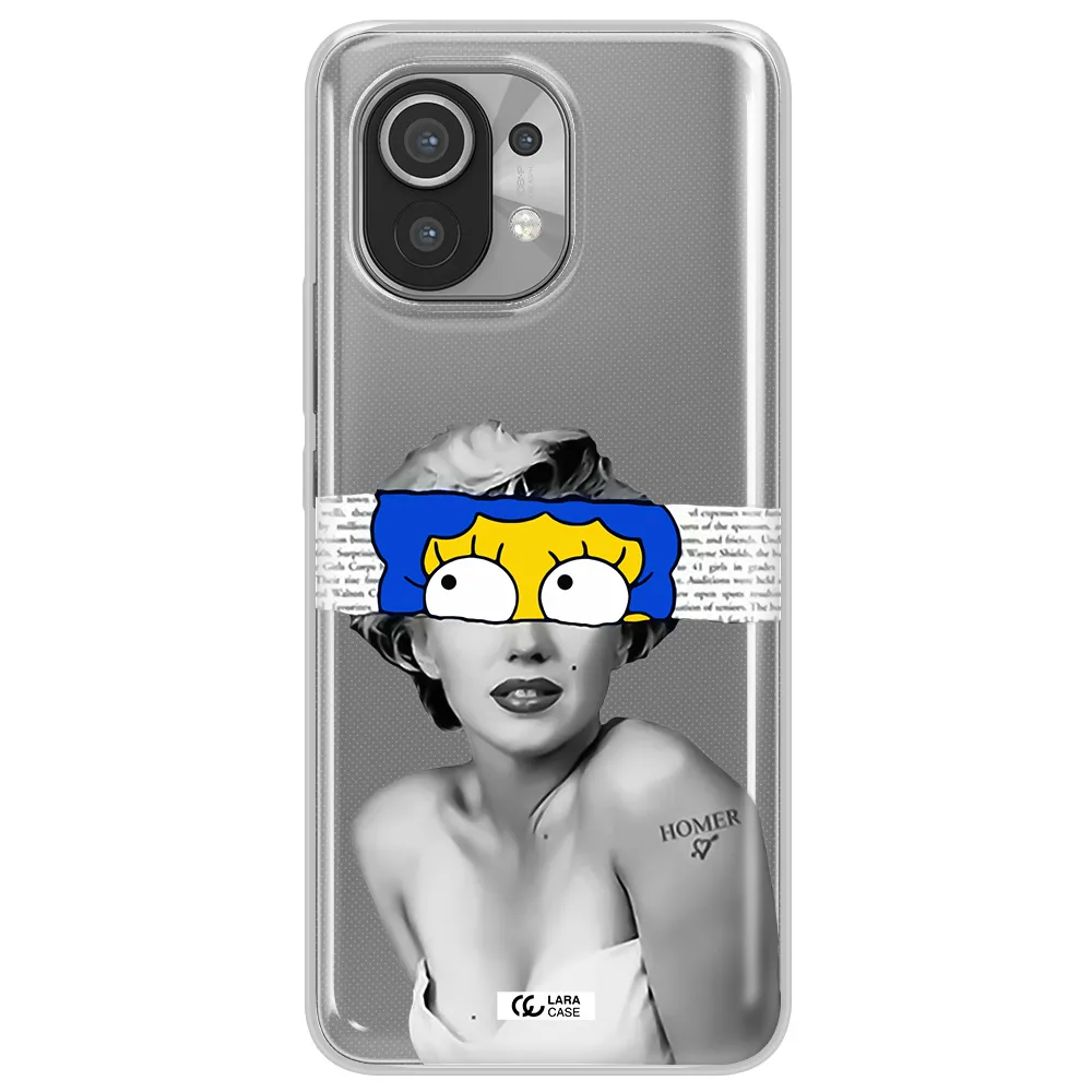 a woman with a cartoon on her head Xiaomi Mi 11 Clear TPU Case