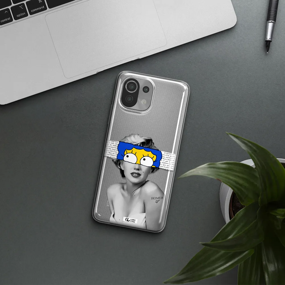 a woman with a cartoon on her head Xiaomi Mi 11 Lite Clear TPU Case