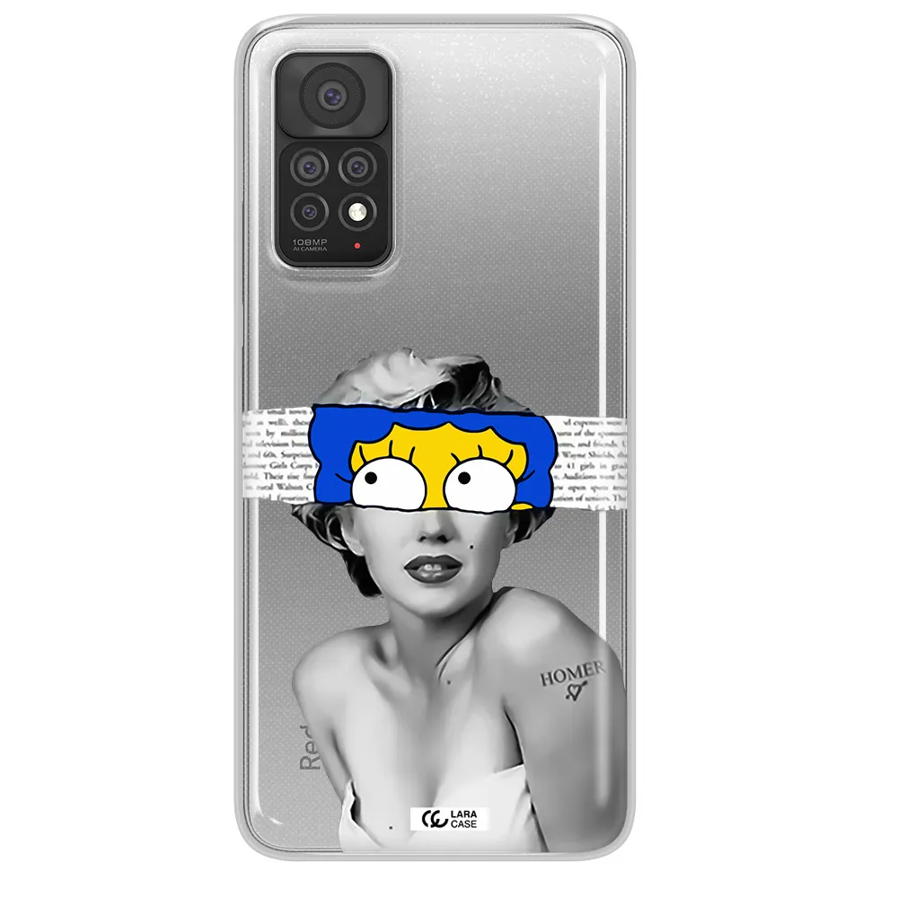 a woman with a cartoon on her head Xiaomi Note 11 Pro Clear TPU Case