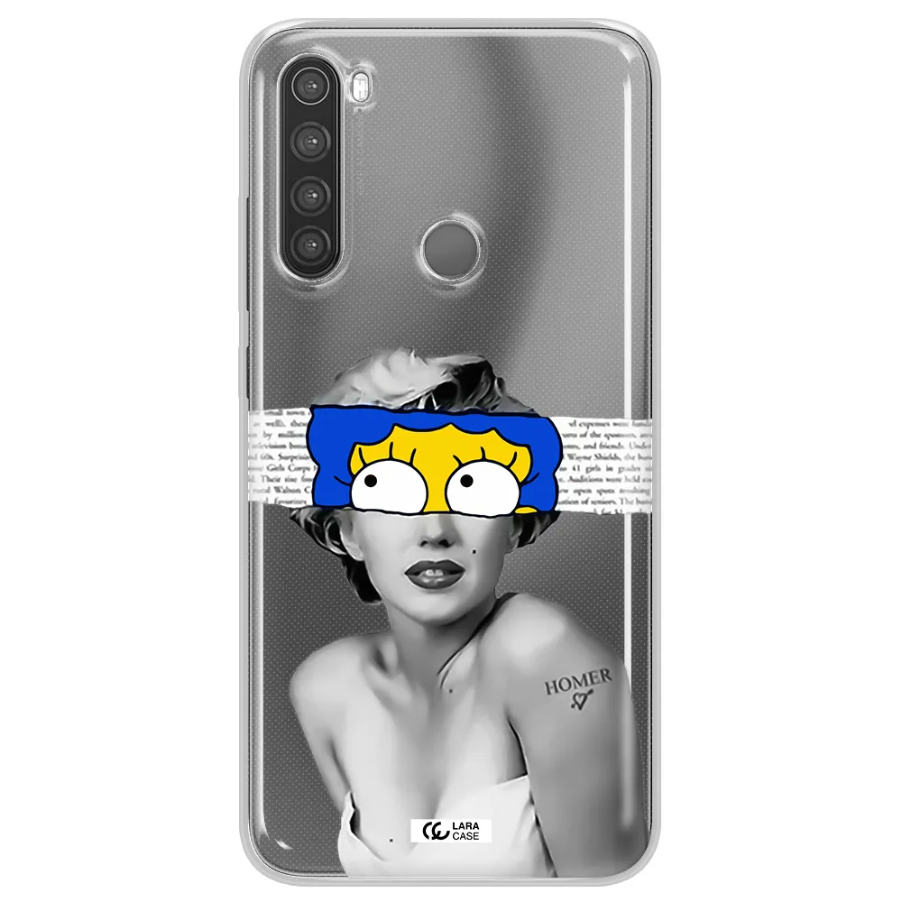 a woman with a cartoon on her head Xiaomi Note 8 Clear TPU Case