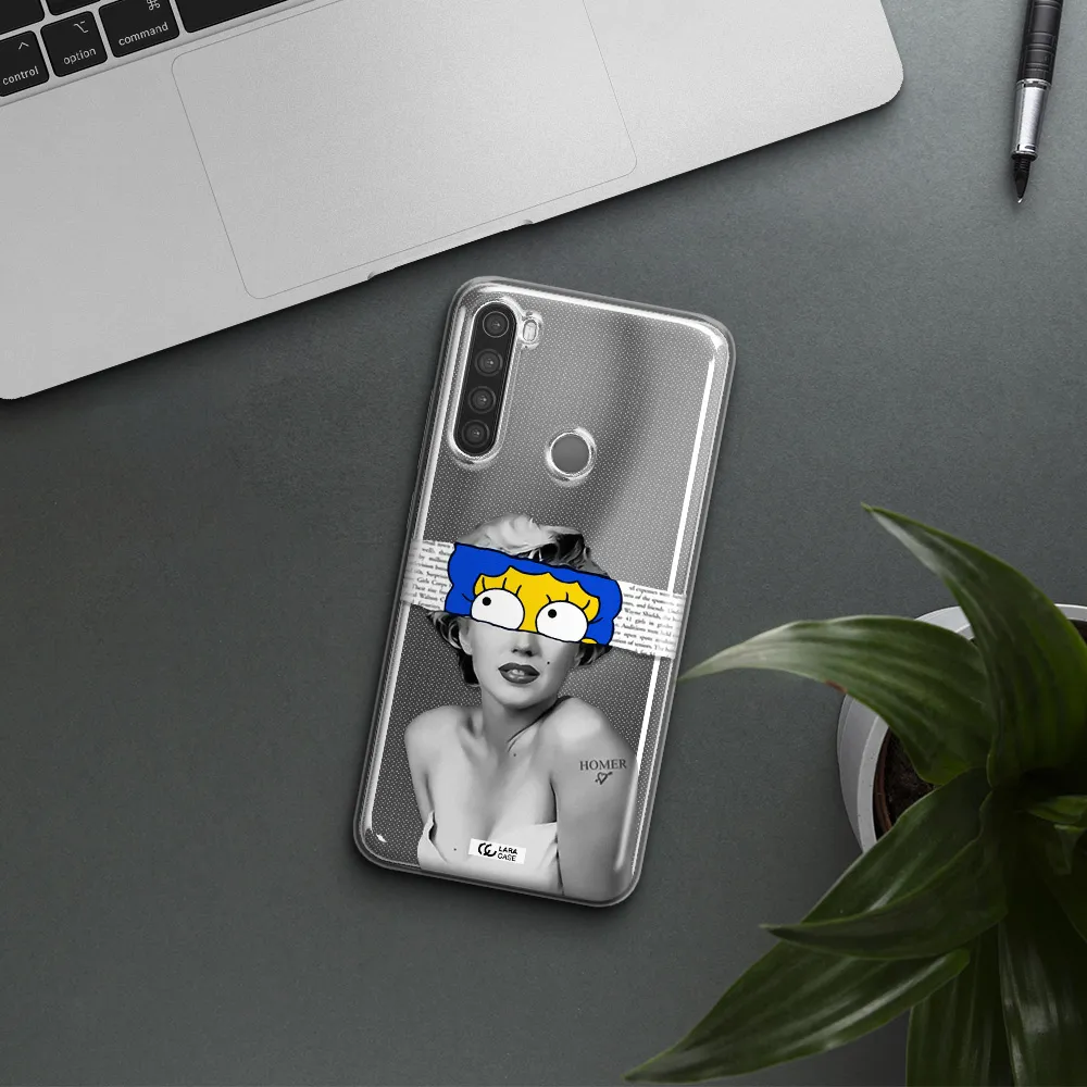 a woman with a cartoon on her head Xiaomi Note 8 Clear TPU Case