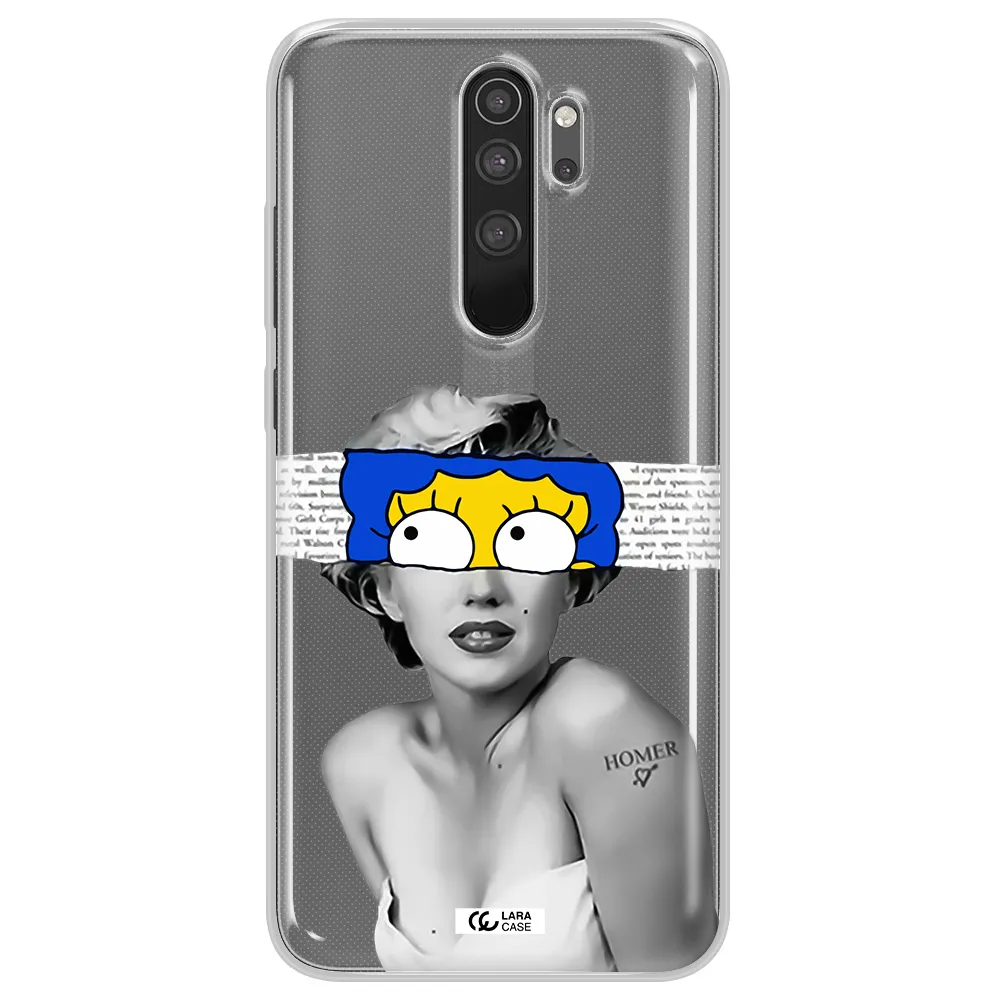 a woman with a cartoon on her head Xiaomi Note 8 Pro Clear TPU Case