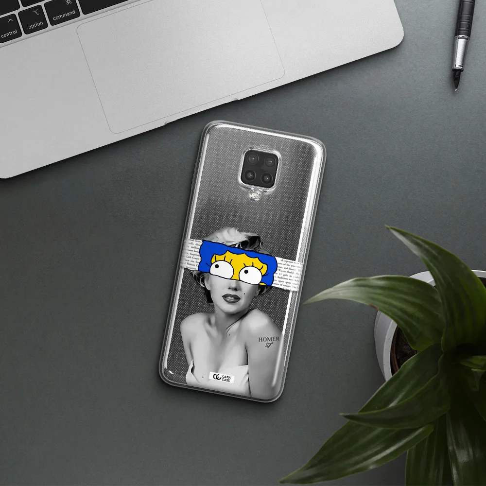 a woman with a cartoon on her head Xiaomi Note 9 Pro Clear TPU Case