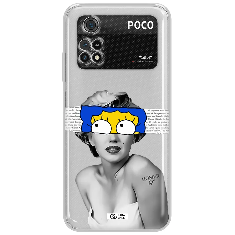 A Woman With A Cartoon On Her Head Xiaomi Poco M4 Pro 4G Clear Tpu Case