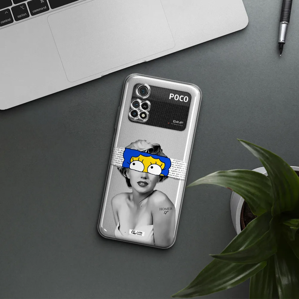 A Woman With A Cartoon On Her Head Xiaomi Poco M4 Pro 4G Clear Tpu Case