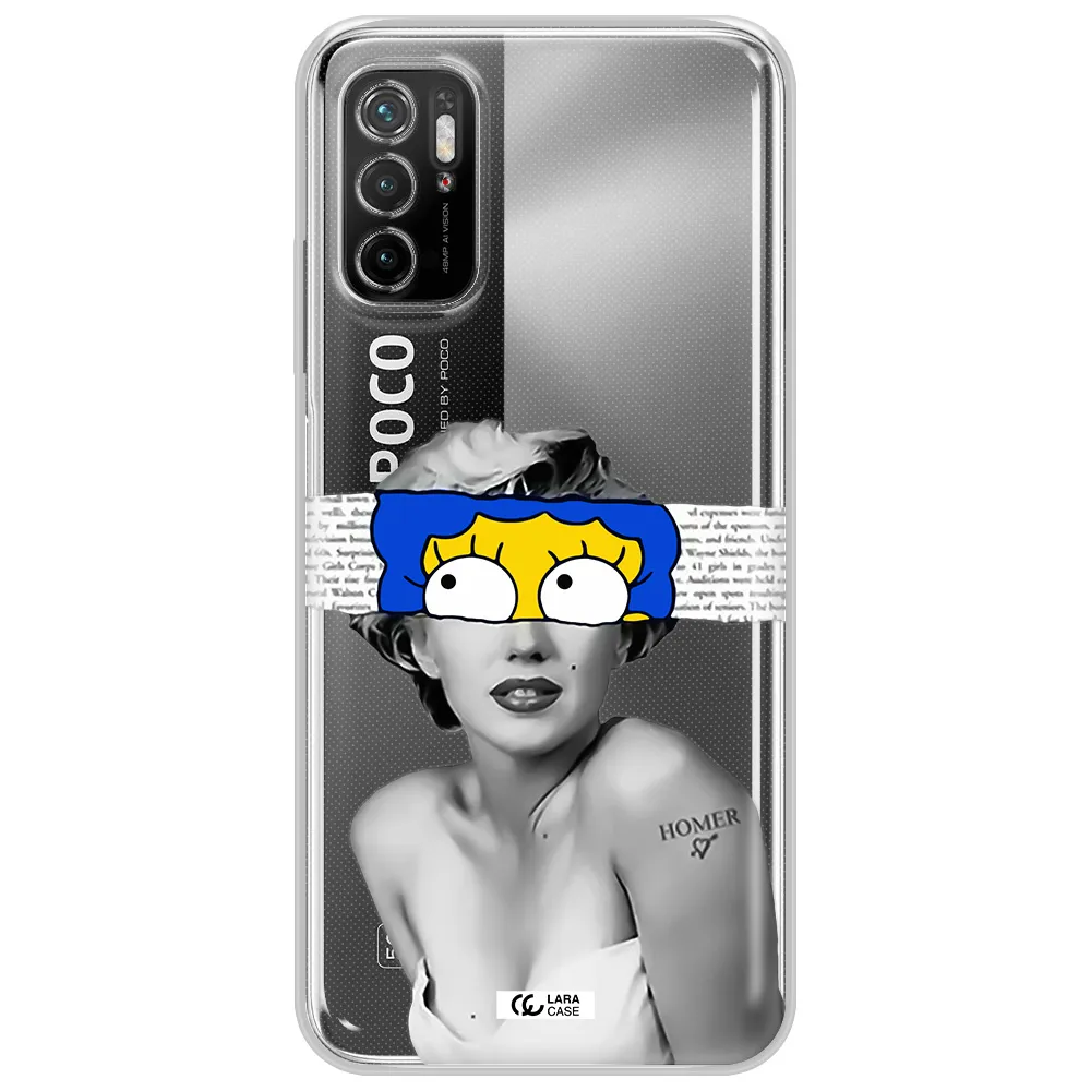 A Woman With A Cartoon On Her Head Xiaomi Poco M4 Pro 5G Clear Tpu Case