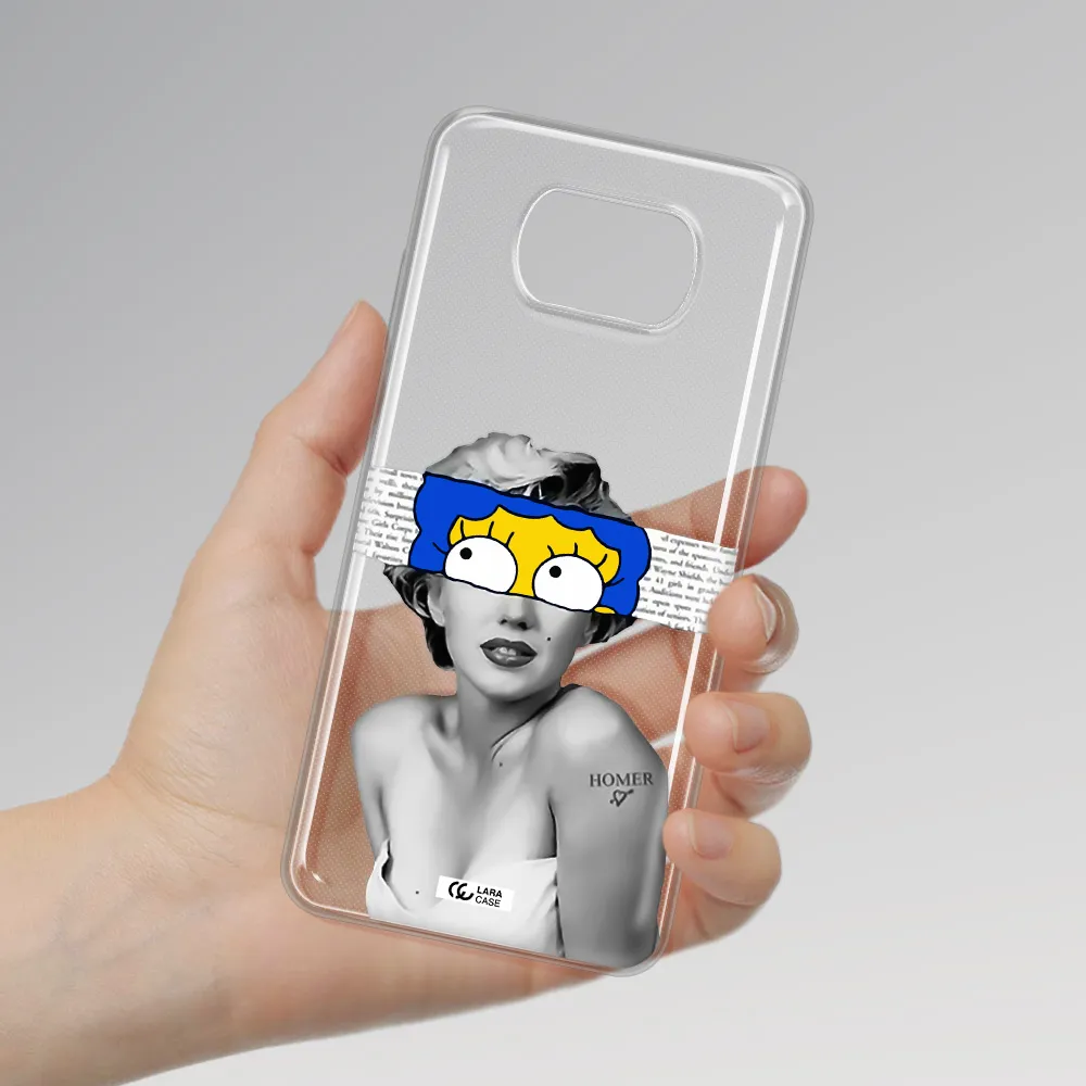 a woman with a cartoon on her head Xiaomi Poco X3 Clear TPU Case