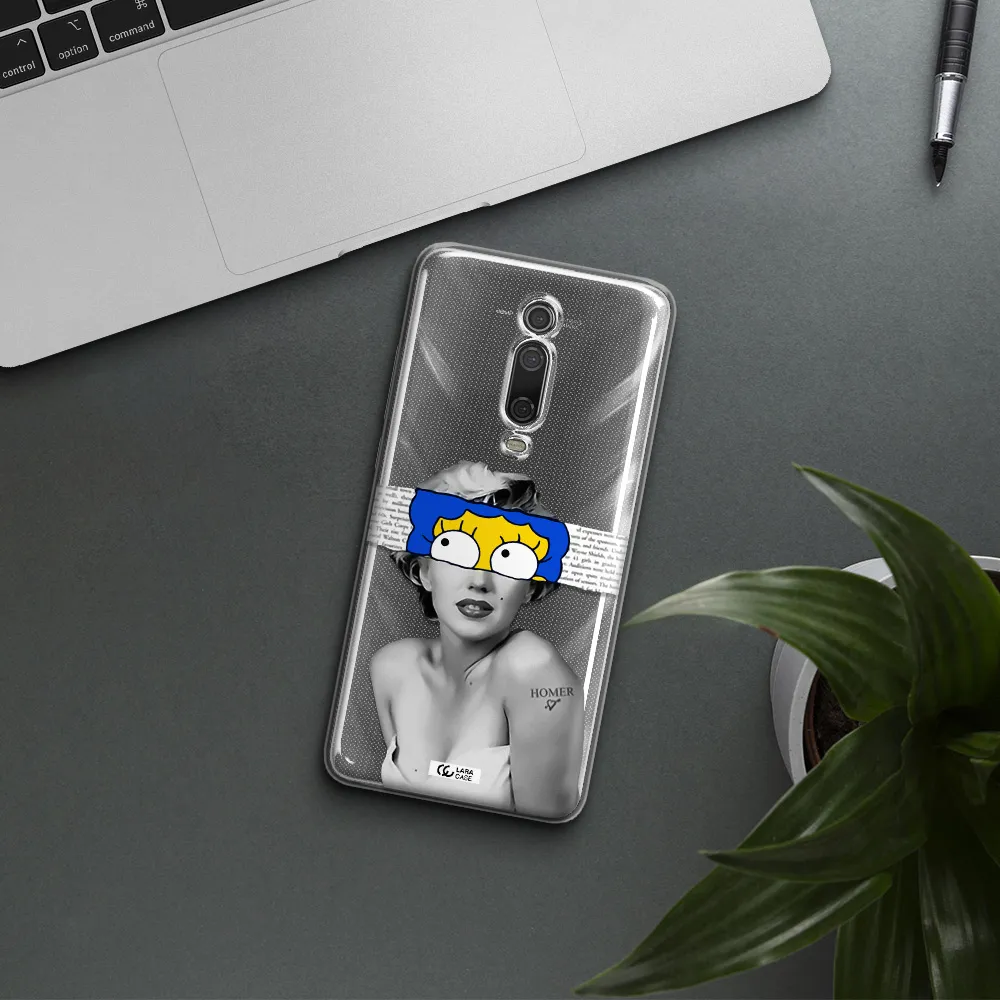 A Woman With A Cartoon On Her Head Xiaomi Redmi K20 Clear Tpu Case