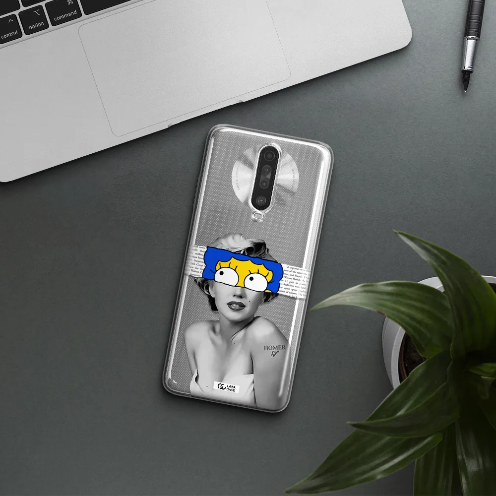 a woman with a cartoon on her head Xiaomi Redmi K30 Clear TPU Case