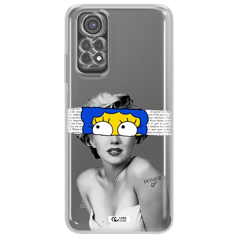 A Woman With A Cartoon On Her Head Xiaomi Redmi Note 11S Clear Tpu Case