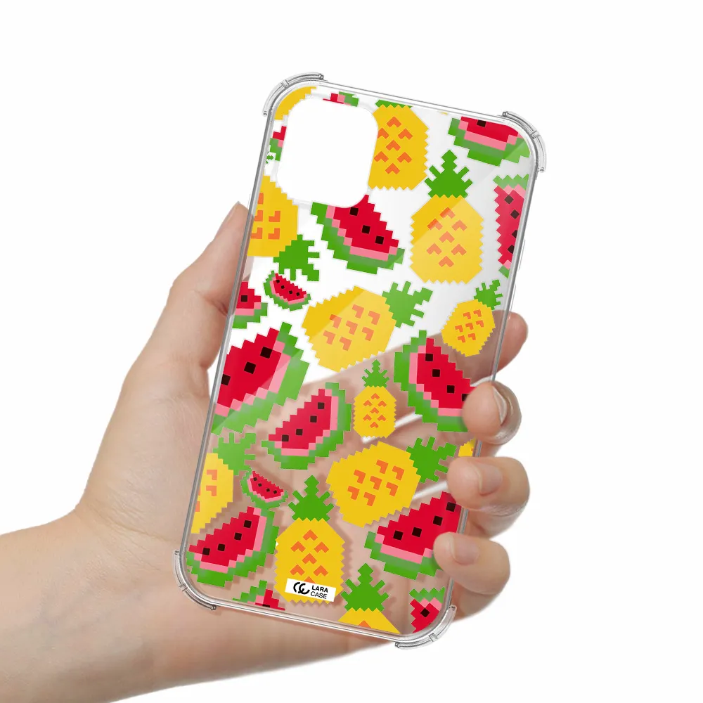 a pattern of watermelon and pineapples Apple iPhone 11 Clear PC Case