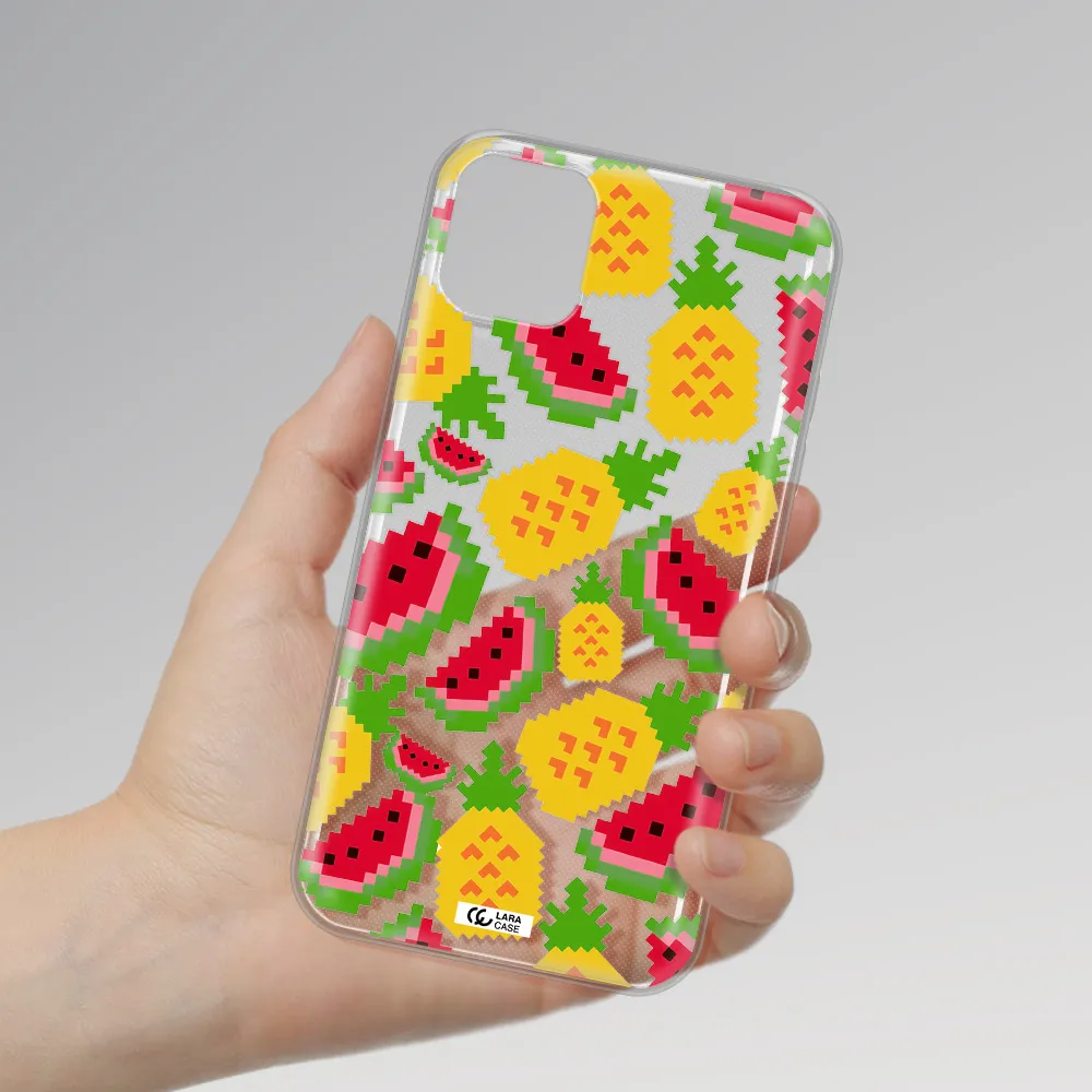 a pattern of watermelon and pineapples Apple iPhone 11 Clear TPU Case