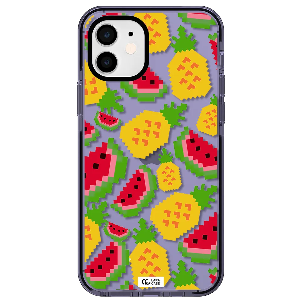 a pattern of watermelon and pineapples Apple iPhone 11 impact Lilac Case