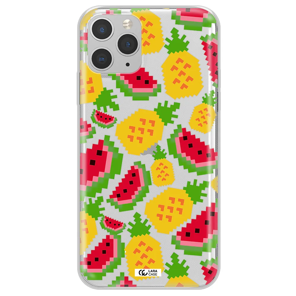 a pattern of watermelon and pineapples Apple iPhone 11 pro Clear TPU Case
