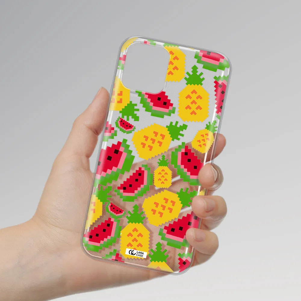 a pattern of watermelon and pineapples Apple iPhone 11 pro max Clear TPU Case