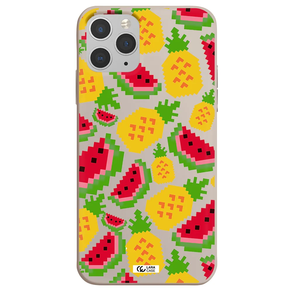 a pattern of watermelon and pineapples Apple iPhone 11 pro max Silicone Stone Case