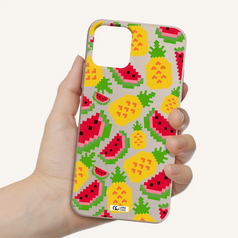 a pattern of watermelon and pineapples Apple iPhone 11 pro max Silicone Stone Case