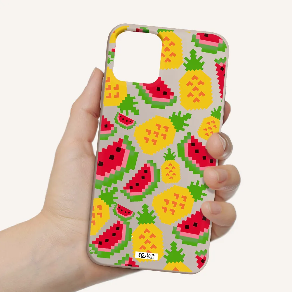 a pattern of watermelon and pineapples Apple iPhone 11 pro Silicone Stone Case