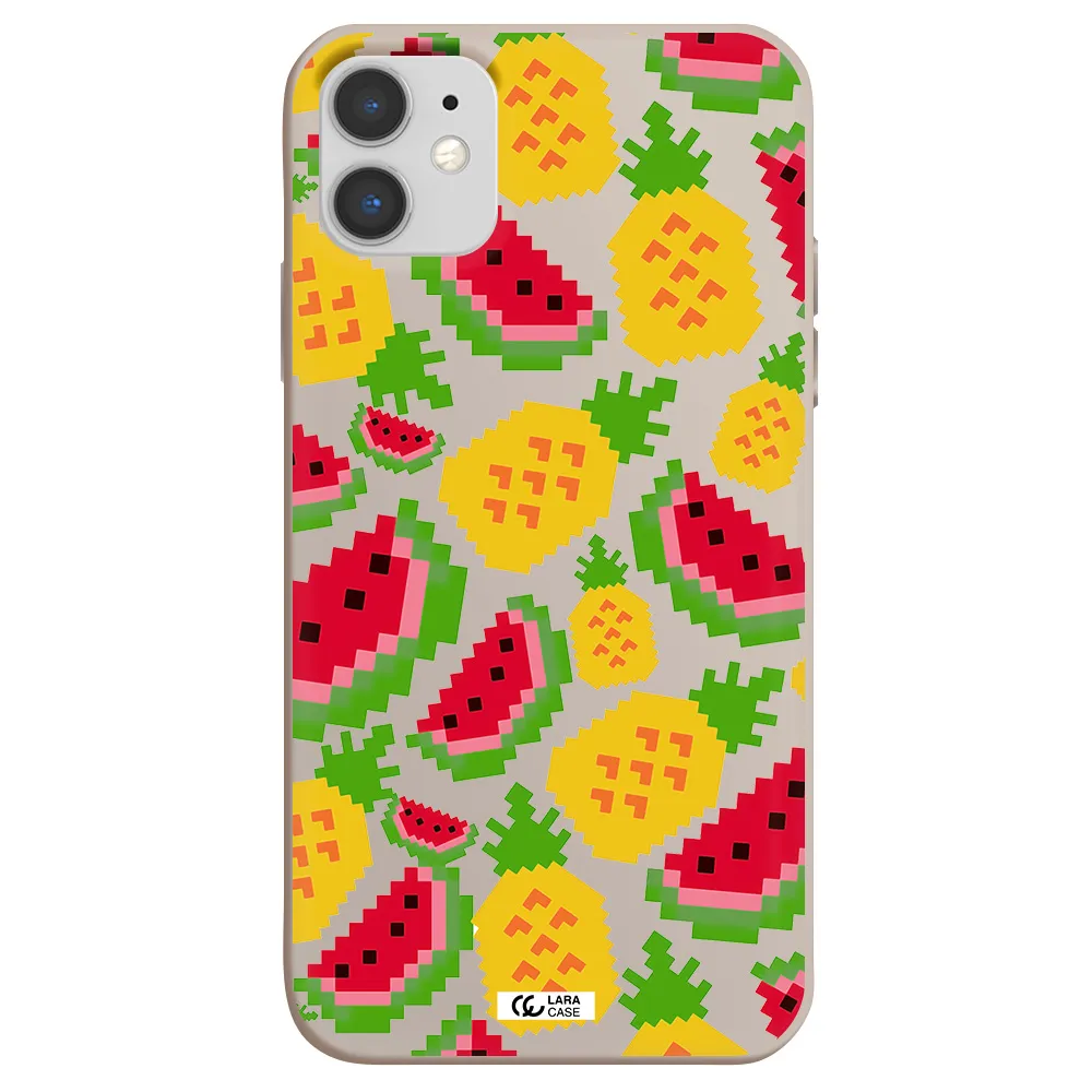a pattern of watermelon and pineapples Apple iPhone 11 Silicone Stone Case