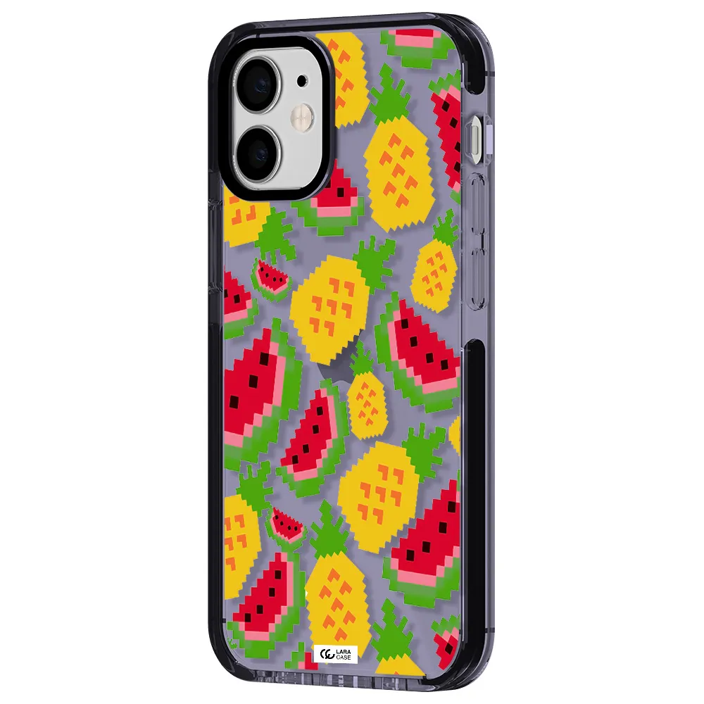 a pattern of watermelon and pineapples Apple iPhone 12 mini impact Lilac Case
