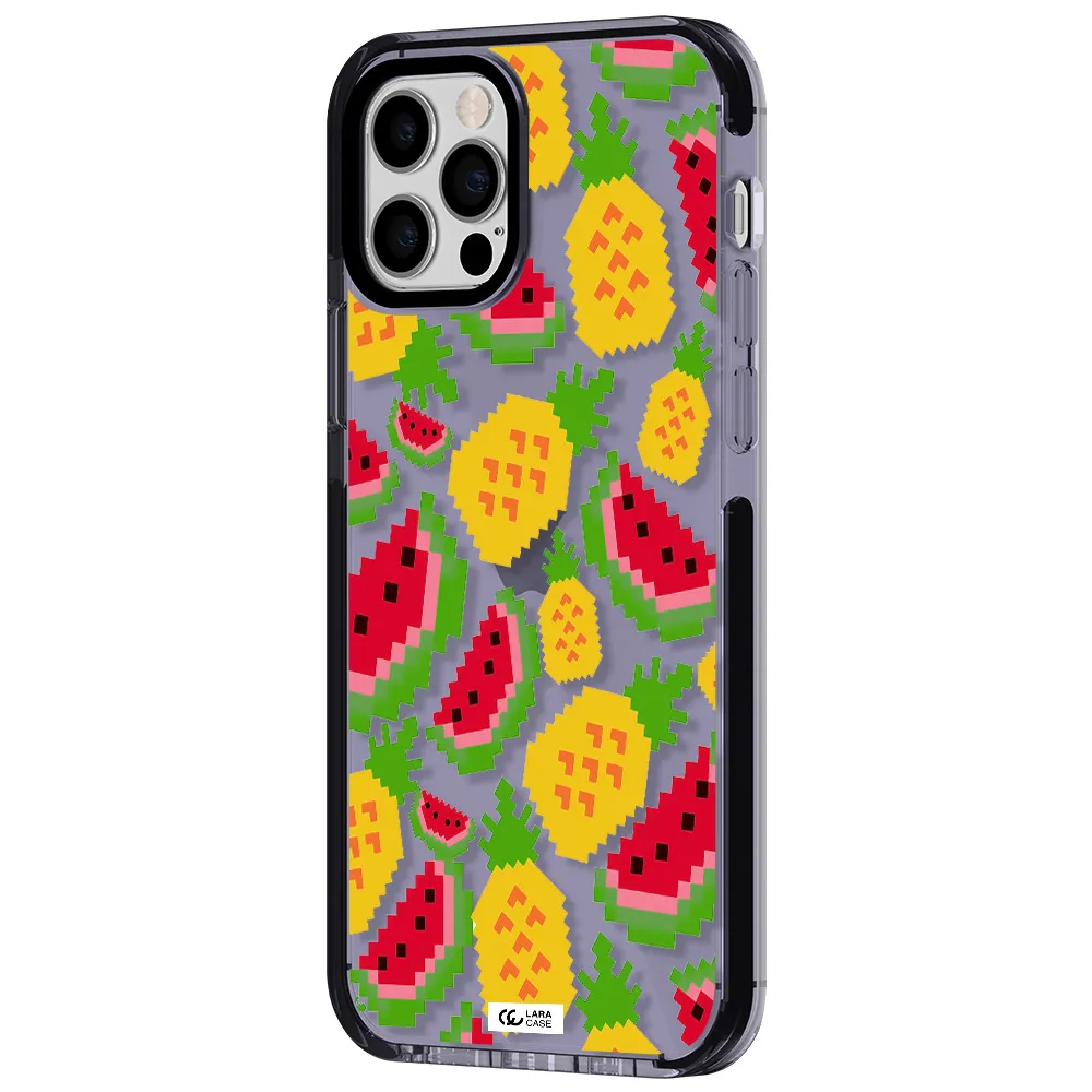 a pattern of watermelon and pineapples Apple iPhone 12 pro impact Lilac Case