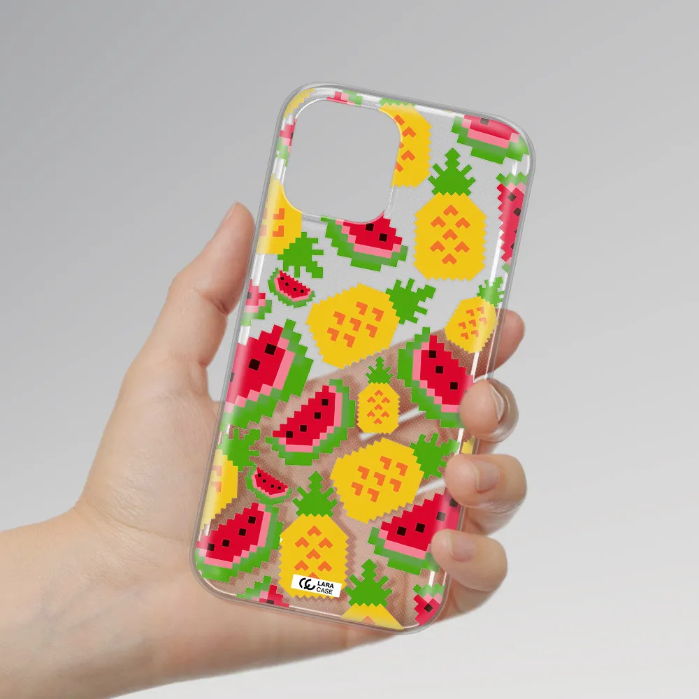 a pattern of watermelon and pineapples Apple iPhone 12 pro max Clear TPU Case