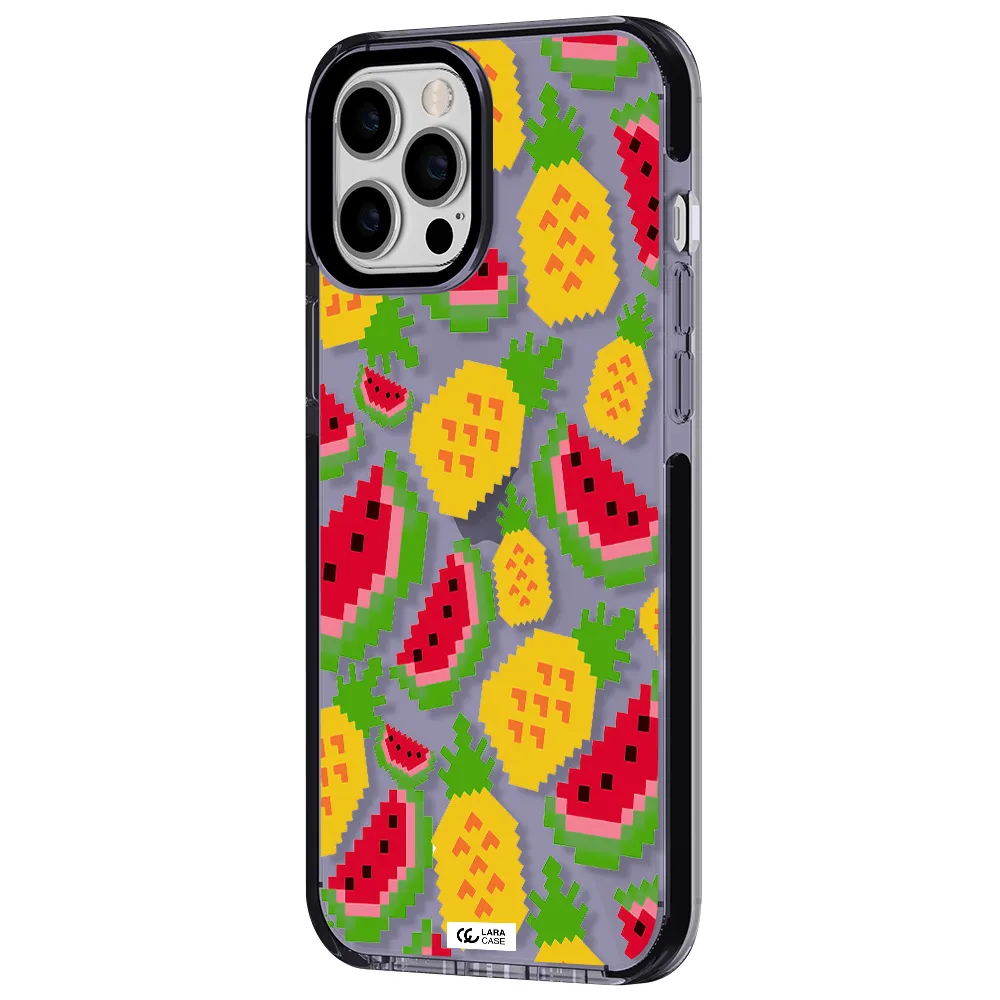 a pattern of watermelon and pineapples Apple iPhone 12 pro max impact Lilac Case