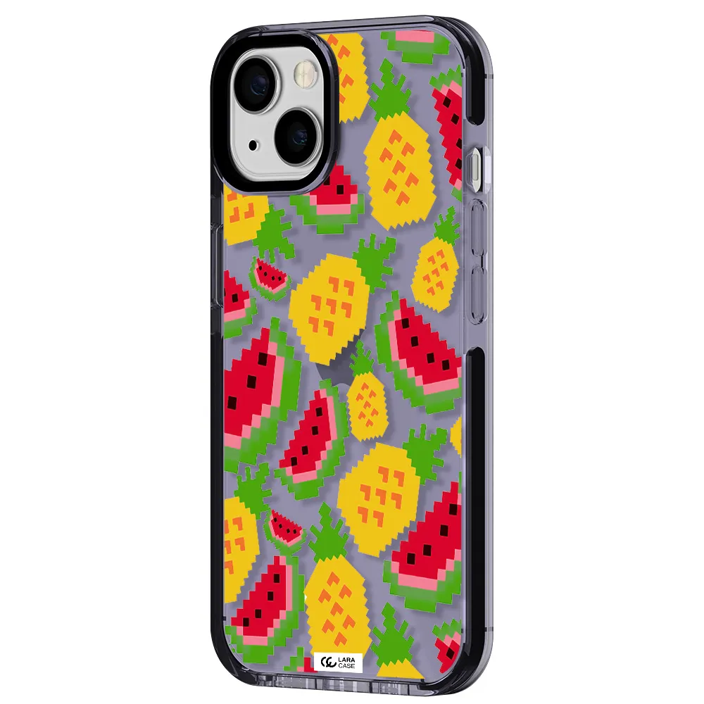 a pattern of watermelon and pineapples Apple iPhone 13 impact Lilac Case