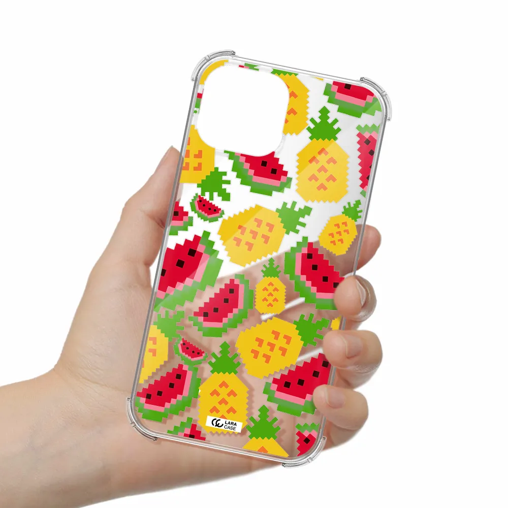 a pattern of watermelon and pineapples Apple iPhone 13 mini Clear PC Case