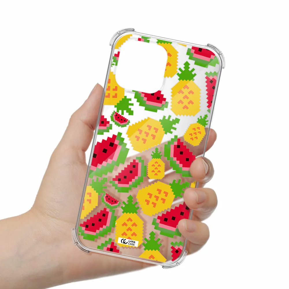 a pattern of watermelon and pineapples Apple iPhone 13 Pro Clear PC Case