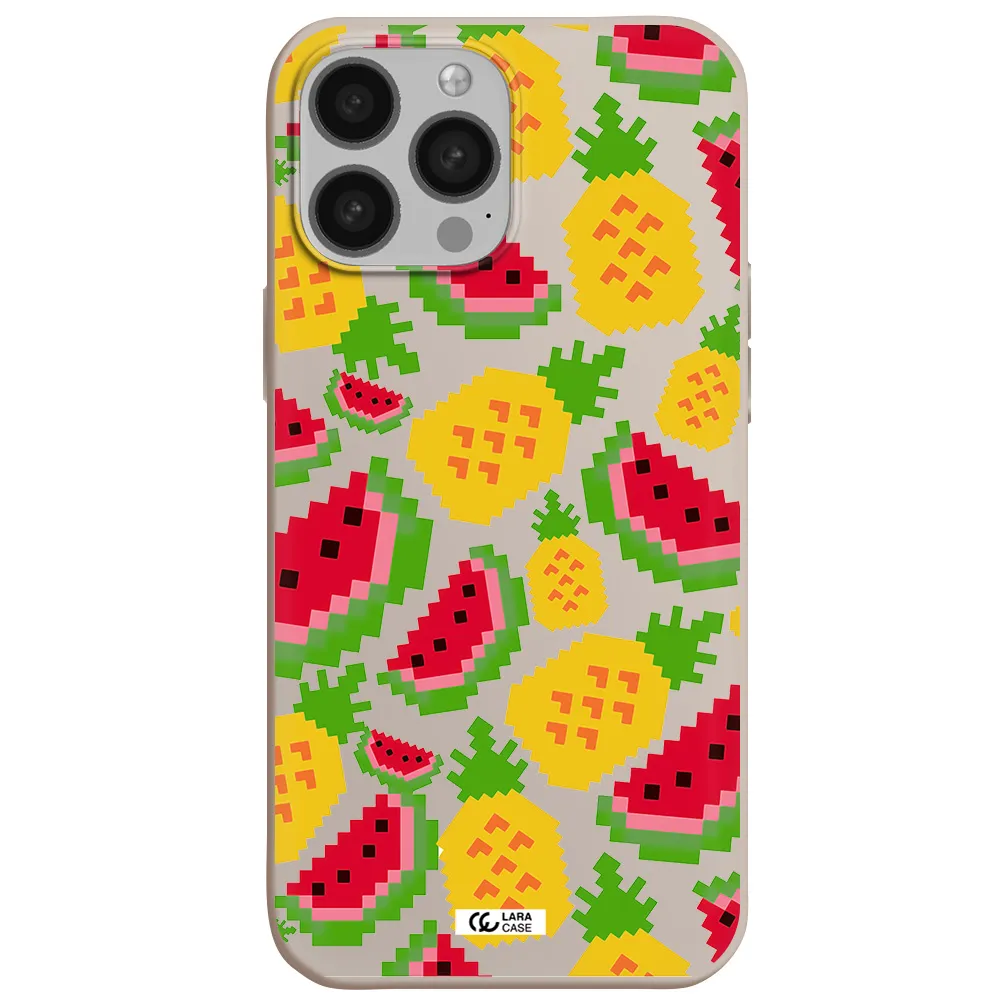 a pattern of watermelon and pineapples Apple iPhone 13 Pro Max Silicone Stone Case