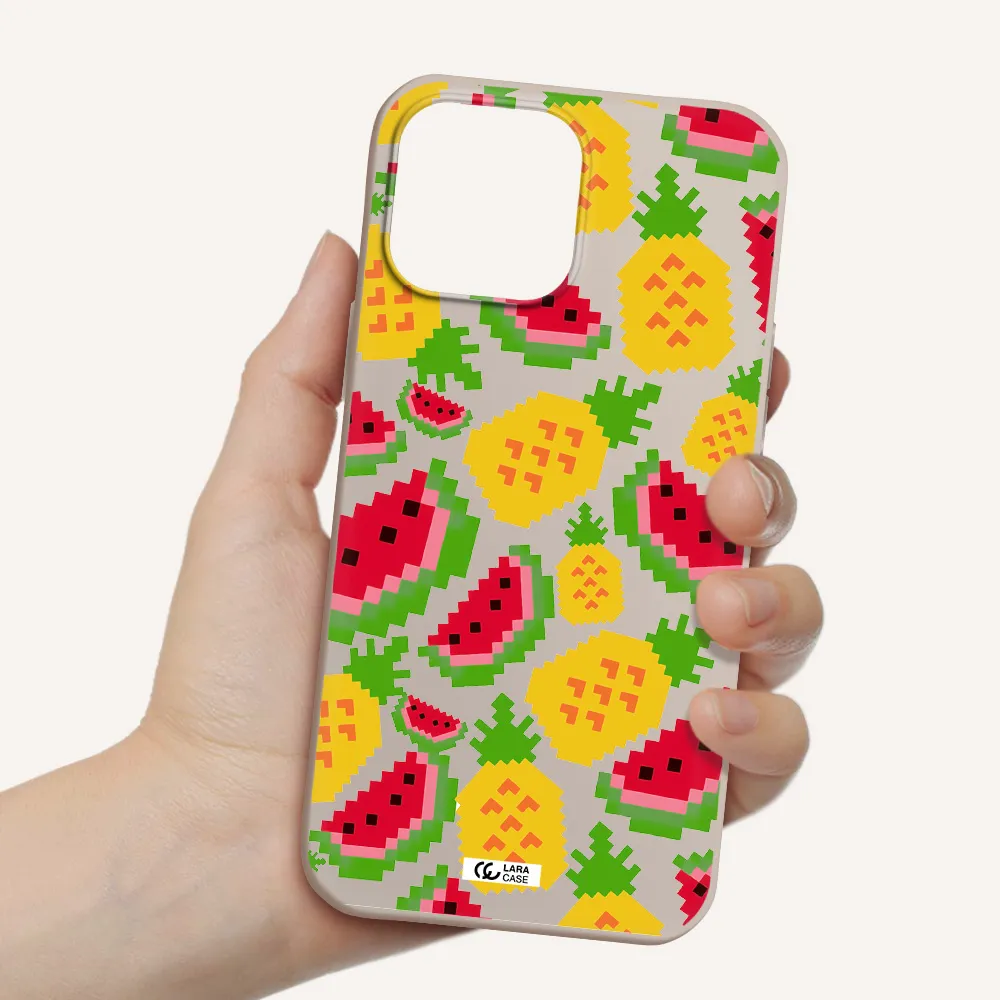 a pattern of watermelon and pineapples Apple iPhone 13 Pro Silicone Stone Case