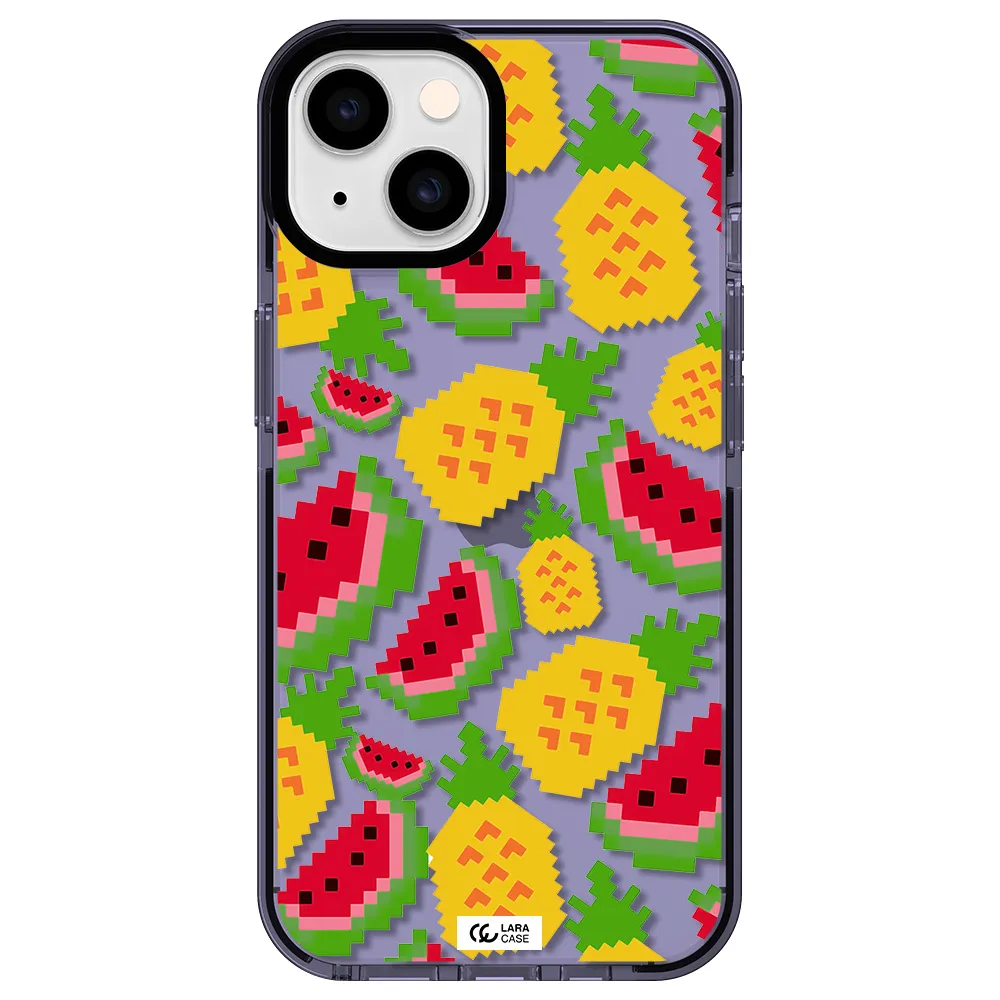 a pattern of watermelon and pineapples Apple iPhone 14 impact Lilac Case