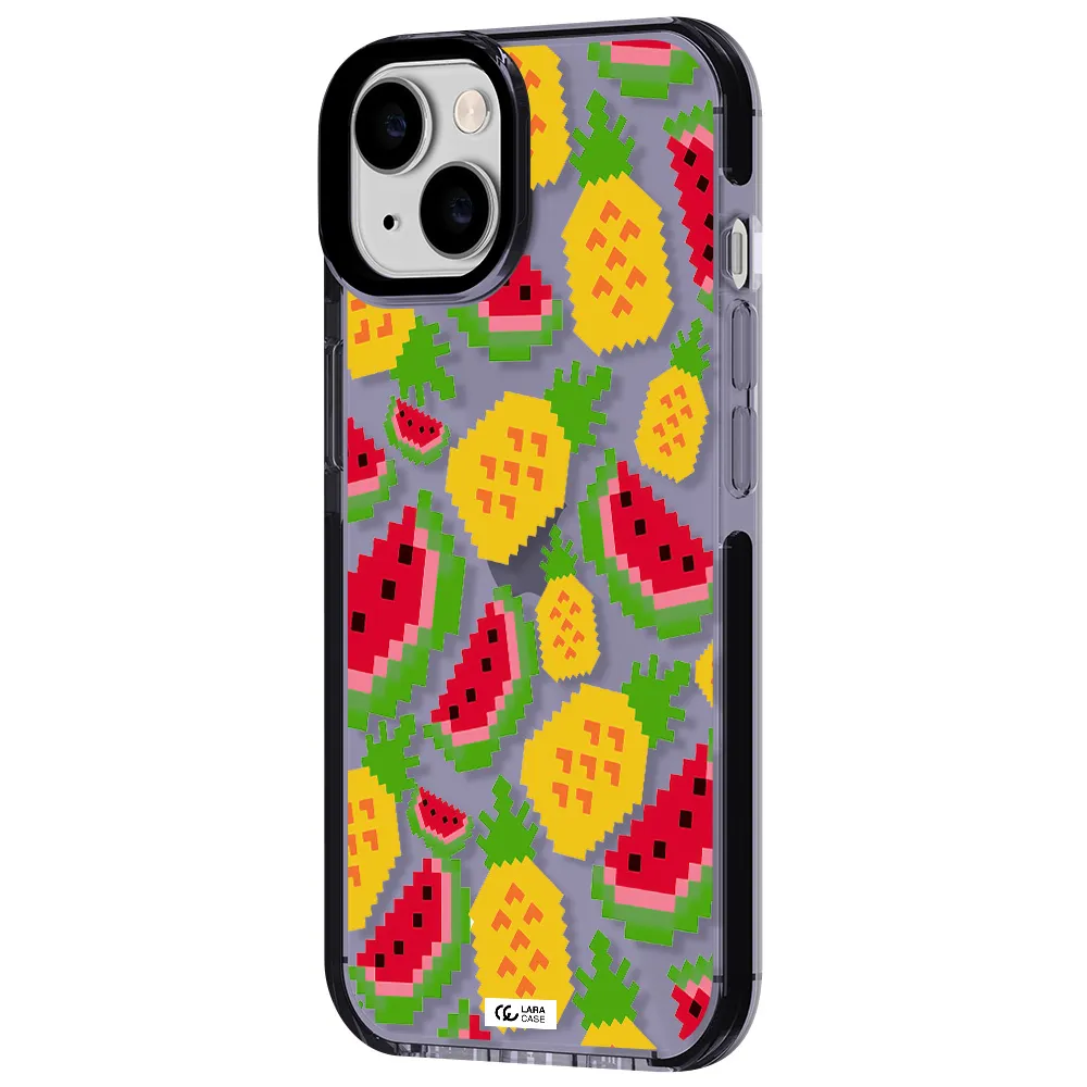 a pattern of watermelon and pineapples Apple iPhone 14 impact Lilac Case