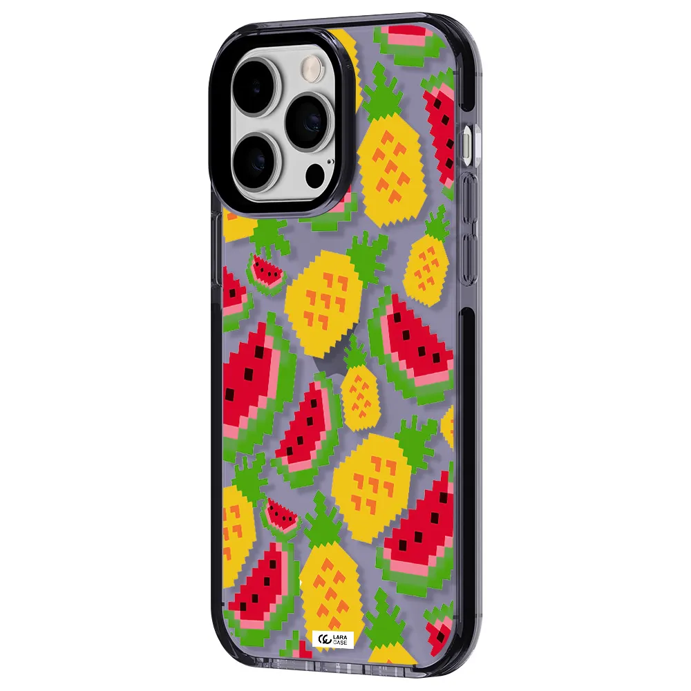 a pattern of watermelon and pineapples Apple iPhone 14 pro max impact Lilac Case