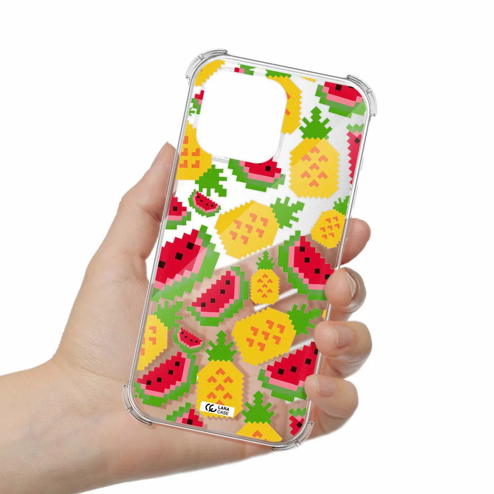 A Pattern Of Watermelon And Pineapples Apple Iphone 16 Pro Max Clear Pc Case