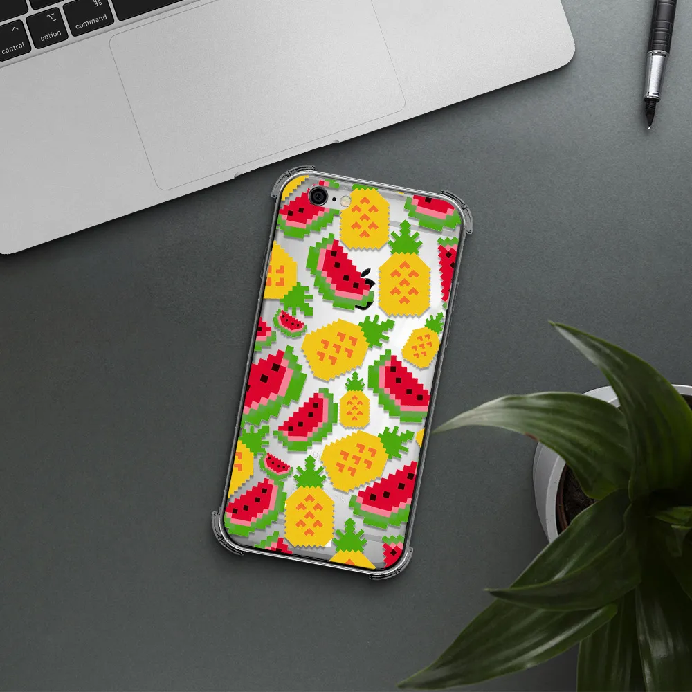 a pattern of watermelon and pineapples Apple iPhone 6 Clear PC Case