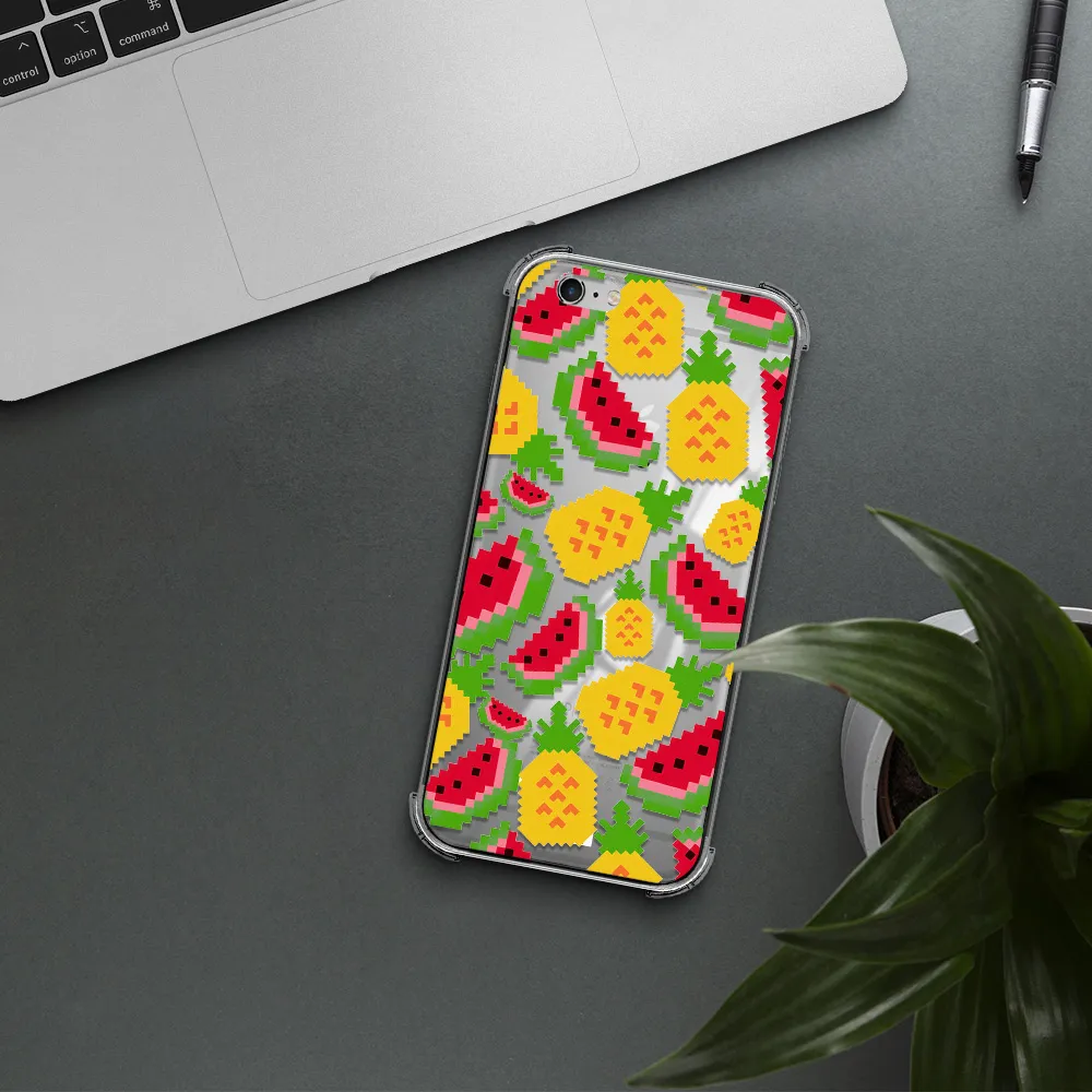 a pattern of watermelon and pineapples Apple iPhone 6 plus Clear PC Case
