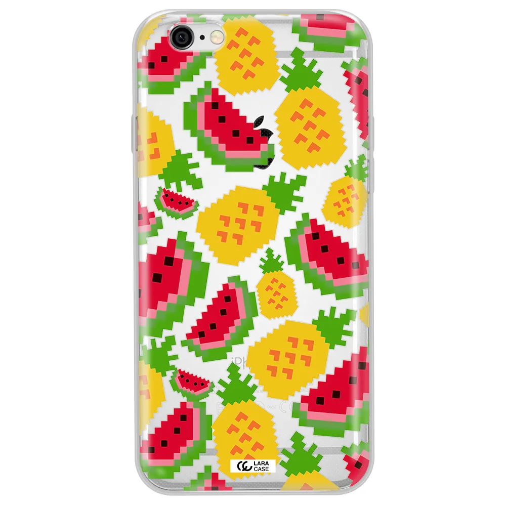 a pattern of watermelon and pineapples Apple iPhone 6 plus Clear TPU Case