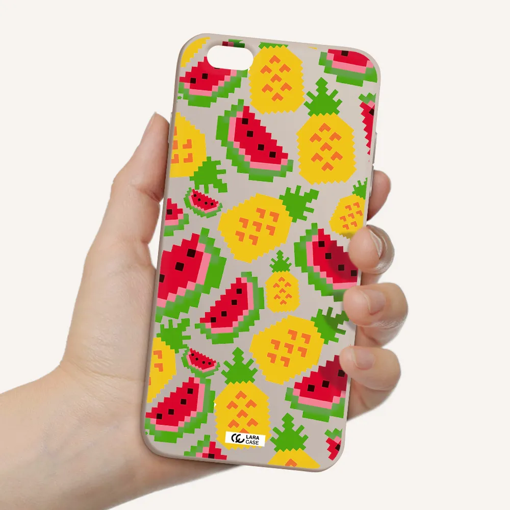 a pattern of watermelon and pineapples Apple iPhone 6 plus Silicone Stone Case
